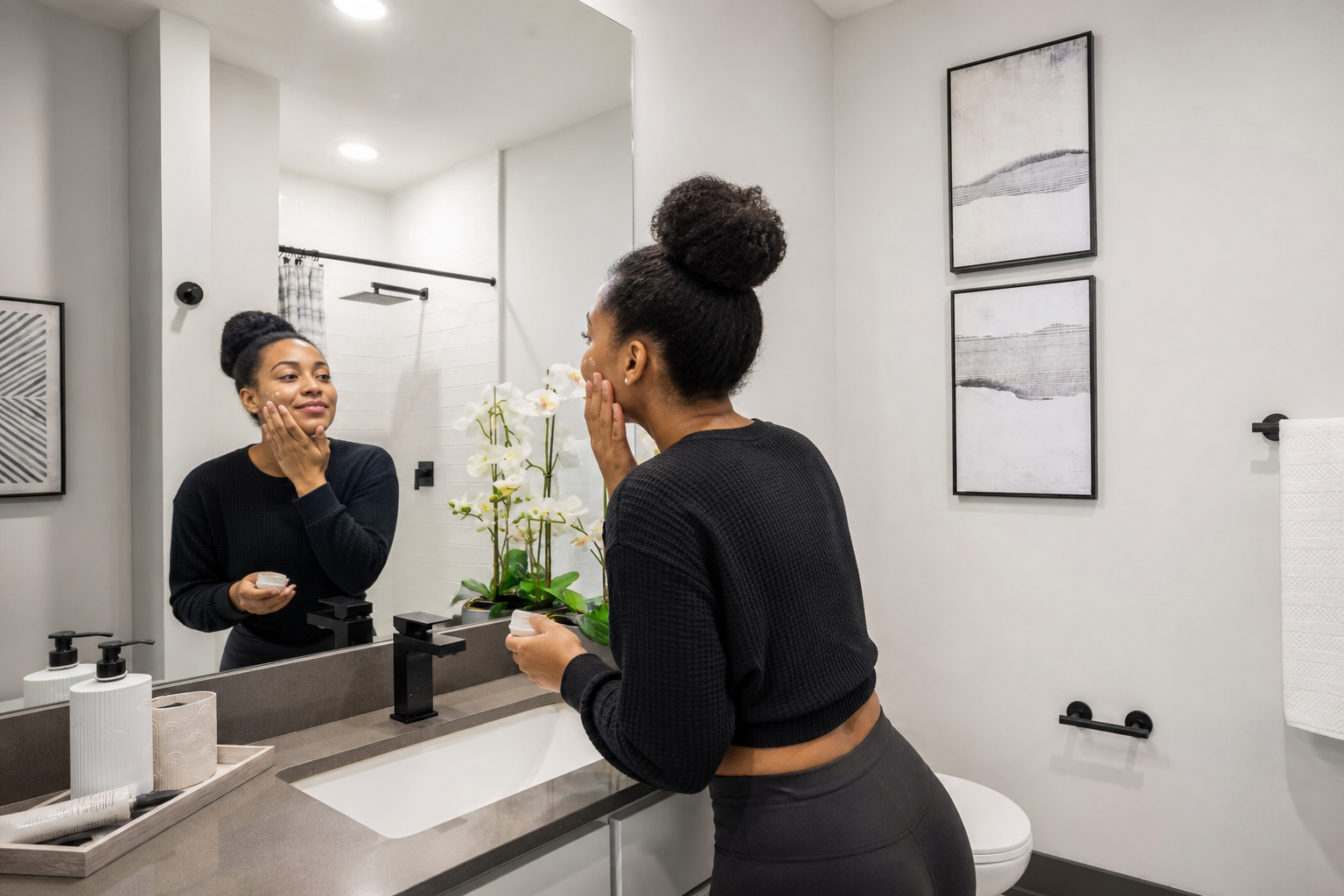 Bathroom---Calm-Skincare-Routine Bathroom Calm Skincare Routine