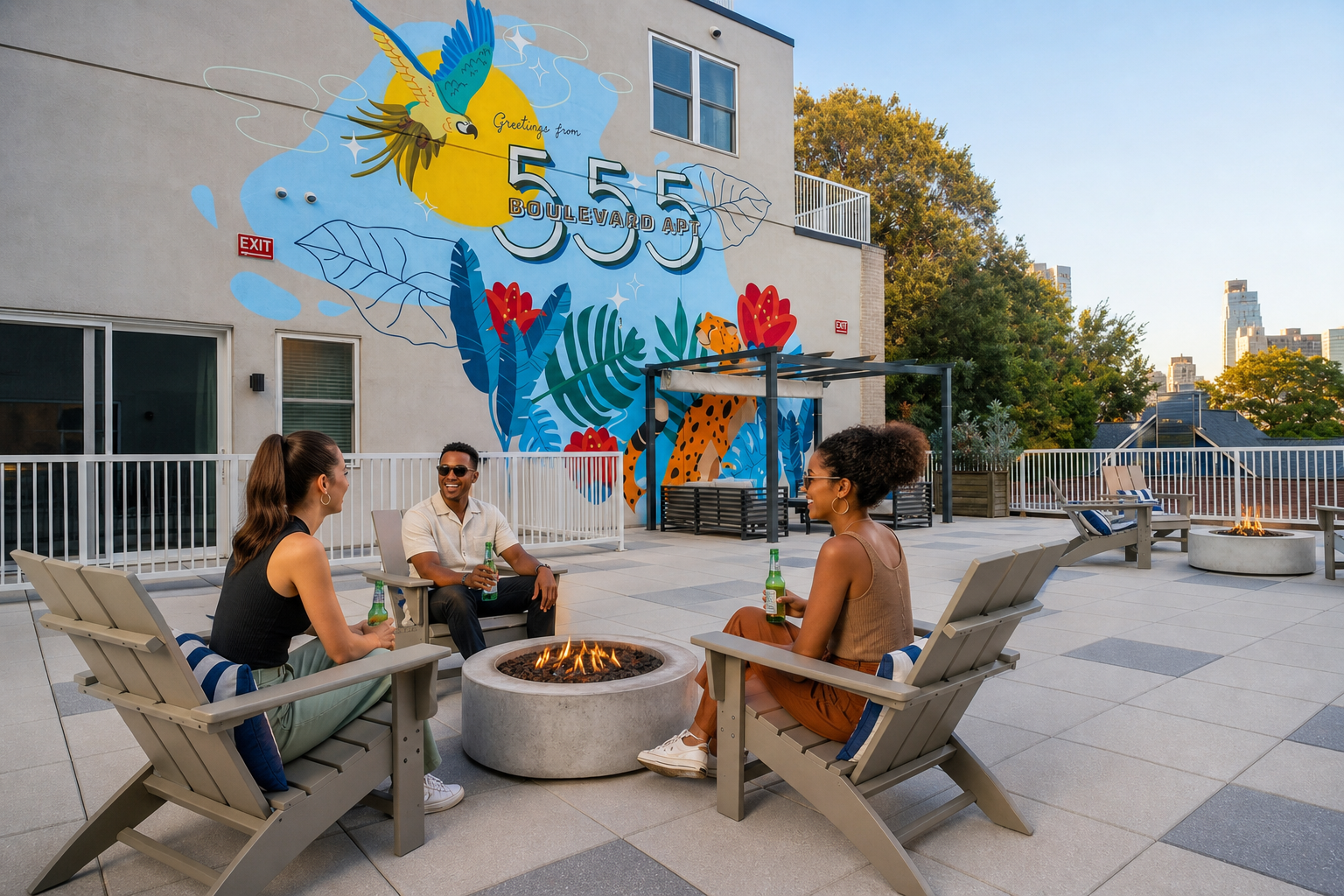 Mural Courtyard After Work Friends