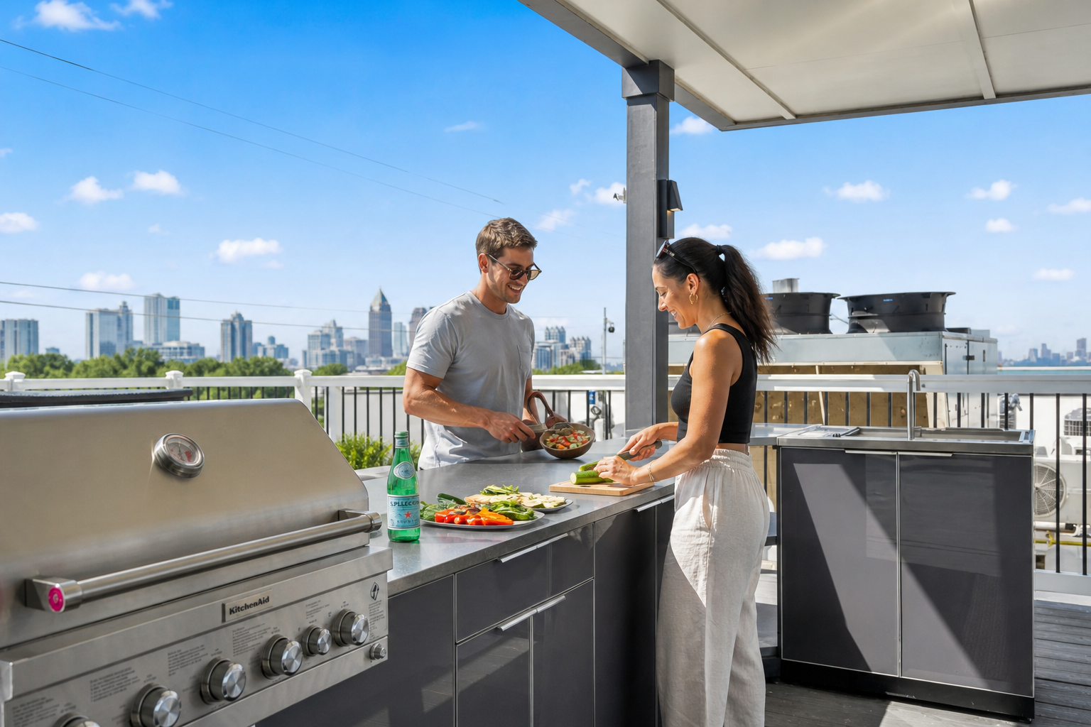 Rooftop Grill Casual Dinner Prep Using the source image as the exact 555 Boule